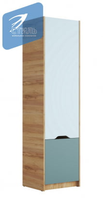 Шкаф RICH ШК-001 Миндаль/Глиняный серый/дуб крафт золотой_2