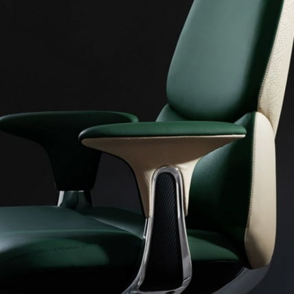 Эргономичное компьютерное кресло руководителя Eureka OC21 Paulo (Nappa кожа), зеленое_9