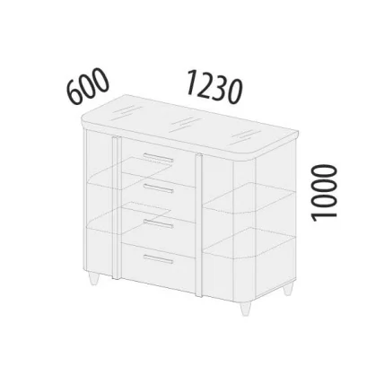 Комод Катрин 92.20 Дуб венге Белый песок Браун вуд_1