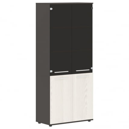 Шкаф комбинированный EDIS EHCS 85.2 Ясень Траун Белый Мокко_0