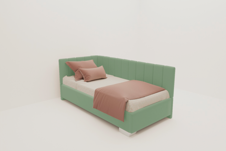 ДЕТСКАЯ МЯГКАЯ ИНТЕРЬЕРНАЯ КРОВАТЬ ТЕРРА С ОРТОПЕДИЧЕСКИМ ОСНОВАНИЕМ (BERHOUSE) Цвет фасада: Мятный; Материал фасада: Металл/Велюр; Спальное место: 900х1900_0