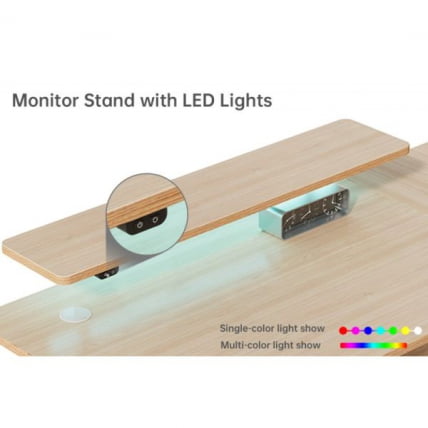 Стол письменный (для компьютера) угловой с электрической регулировкой по высоте EUREKA ERK-EHD-L60R-MW (правый), клен_5