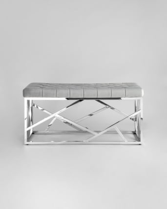 Банкетка АРТ ДЕКО велюр Серый_2