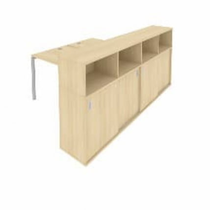 Рабочая станция с опорным шкафом-купе Metal System Б.РС-СШК-4.2 Акация/Серый_0