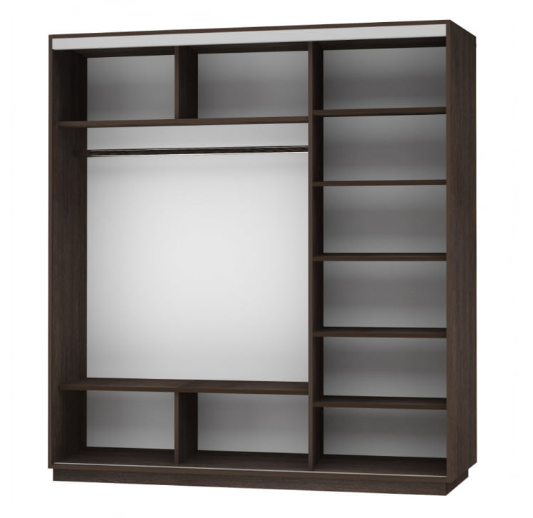 Шкаф-купе трехдверный Экспресс Трио Элемент 2100х2400h Дуб венге_1