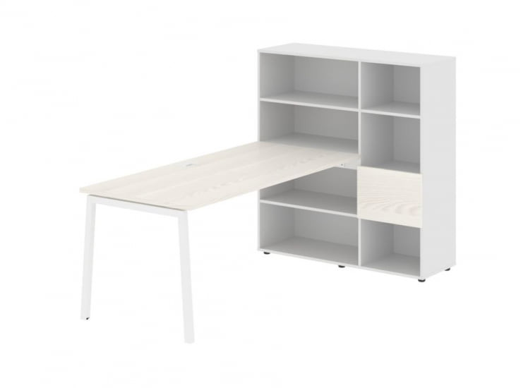 Рабочая станция EDIS ELRST 1217 Ясень Траун Белый Белый_0