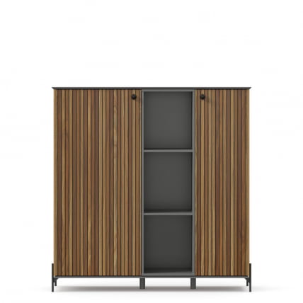 Шкаф Элиот 1400 ЛД 414.060.000 Оникс Серый/Орех фактурный_2