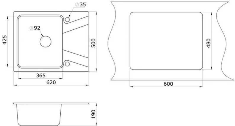 Кухонная мойка GRANULA 6201 Брют_2
