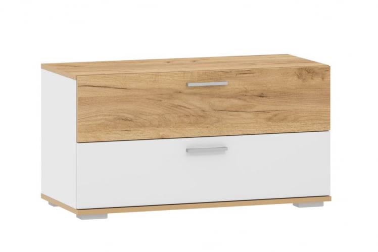 Тумба для обуви Санти НМ 013.25 Белый/Дуб Крафт Золотой_0