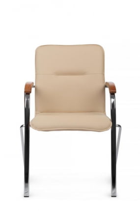 Стул Самба с деревянными подлокотниками СМБ-02Х Хром гальв. Бежевый / SMB-02H_7