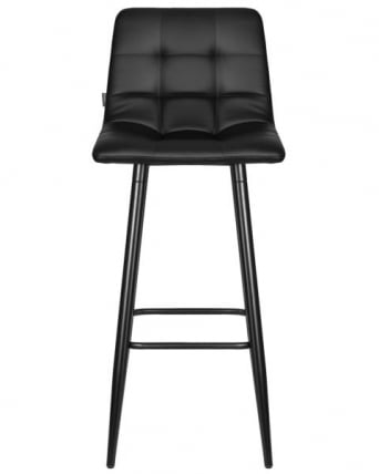 Стул барный ДОБРИН НИCОЛЕ (черные матовые ножки, черная экокожа (П-01)) 2 шт / DOBRIN NICOLE (P-01))_6