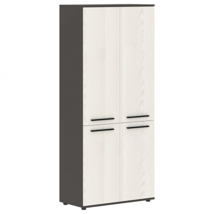 Шкаф с глухими средними и малыми дверьми EDIS EHCS 85.3 Ясень Траун Черный Мокко_0