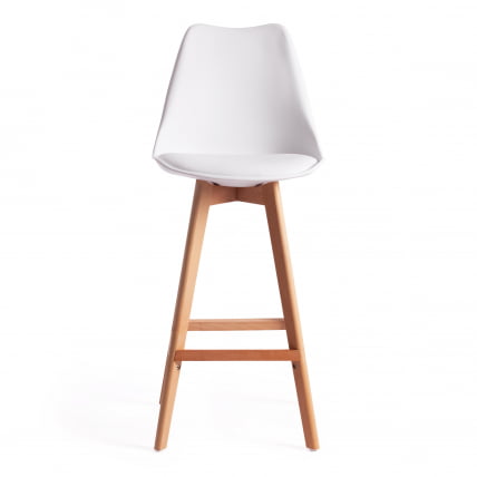 Стул барный TULIP BAR (mod. C1014H) пластик/дерево, 57 х 48 х 104 см, белый 018 /натуральный_4