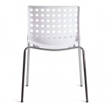 Стул SKALBERG (mod. C-084-A) металл/пластик, 46 х 56 х 79 см, White (белый) / Chrome (хром)_3