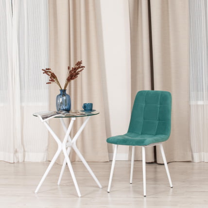 Стул CHILLY MAX Велюр/металл , 45 х 54 х 90 см , бирюзово-зеленый/белый_7