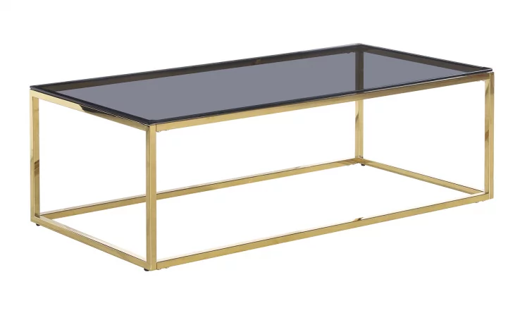 Журнальный стол ТАУН 120x60 Золото (стекло smoke)_0