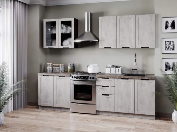 Шкаф кухонный 300 Джамис ЛД 296.310.000.058 Черный Белый камень_2