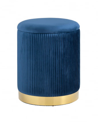 Пуф Шарлотта с ящиком велюр Синий_0