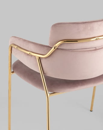 Стул Полин велюр Розовый_4