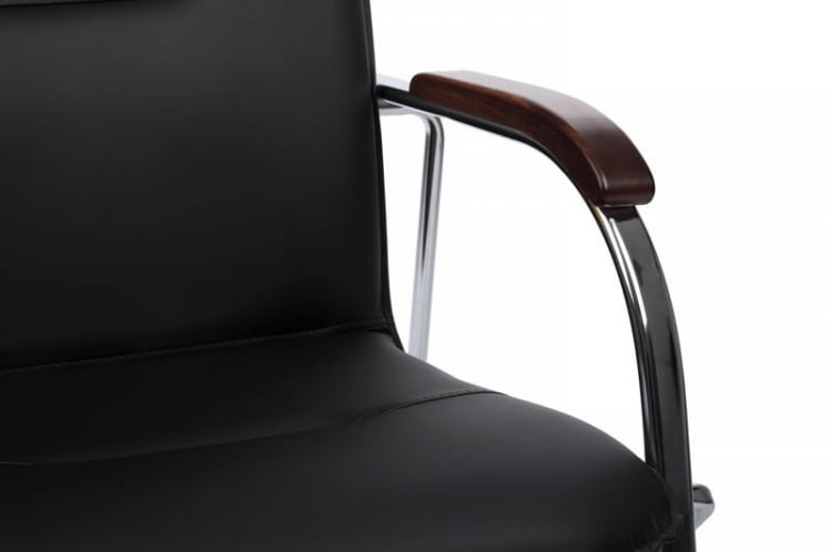 Стул Самба с деревянными подлокотниками СМБ-02Х Хром гальв. Черный / SMB-02H_8