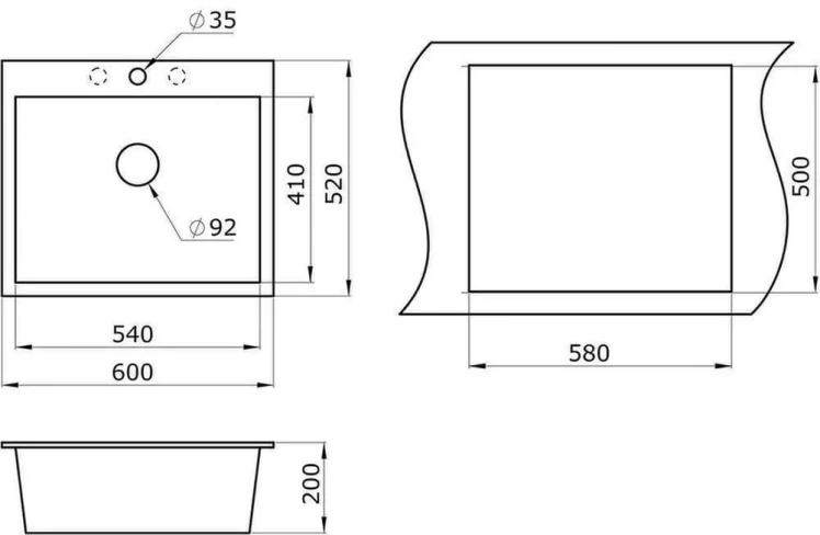 Кухонная мойка GRANULA 6001 Пирит_1
