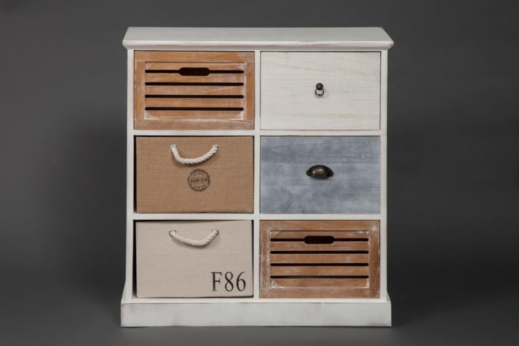 Тумба с 6 ящиками Secret De Maison MARITIME 6 ( mod. HX16-006NS ) butter white/navy design_5