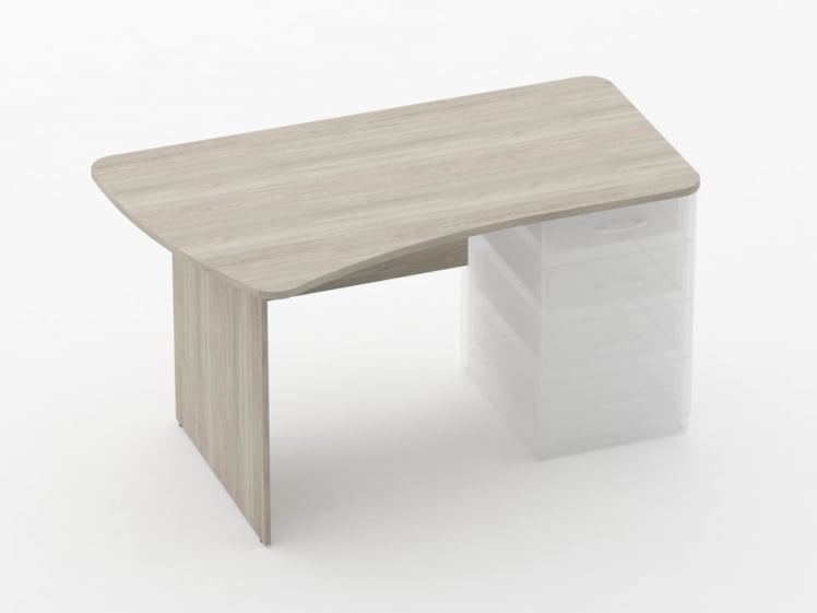 Стол эргономичный под встроенную тумбу Glassy 1.121.14Л Дуб сантана светлый_0