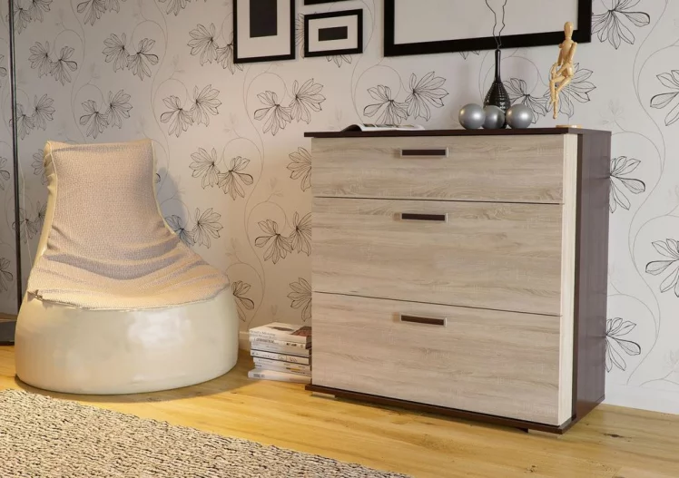 Комод с тремя ящиками 4-4425 Венге Дуб сонома_2