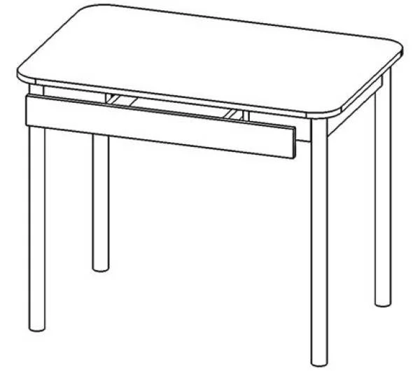 Стол обеденный Фиеста 2 с ящиком Орех_0