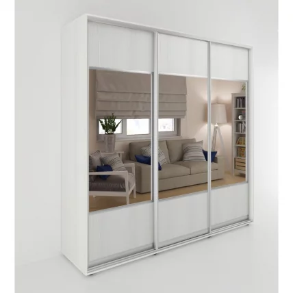 Шкаф-купе 3-х дверный Акцент-Дуэт Д 2100х600 Выбеленное дерево_0