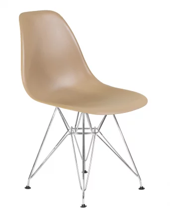 Стул обеденный DOBRIN DSR ножки хром Бежевый GR-03_1
