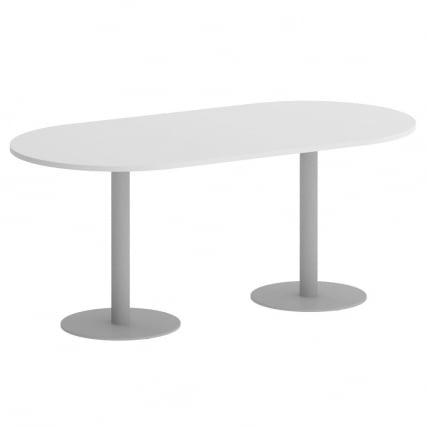 Стол овальный HOME OFFICE VR.SP-5-180.1 Белый Бриллиант/Серый металл_0