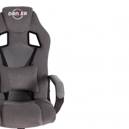 Кресло DRIVER (22) флок/ткань, серый/серый, 29/TW-12_5