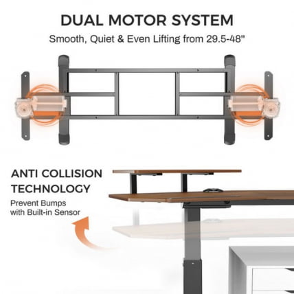 Стол для компьютера (для геймеров) с подставкой под клавиатуру и электрической регулировкой по высоте Eureka ERK-ED71-WN_4