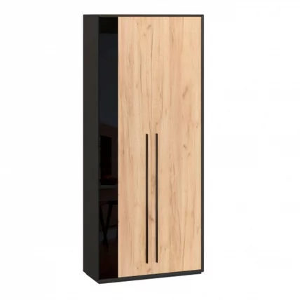 Шкаф двухстворчатый Неаполь ЛД 134.050.000 Черный Дуб Золотой_0