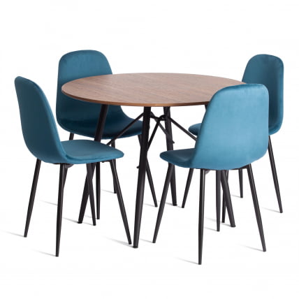 Стул BREEZE (mod. 4724) Велюр/металл , 44 х 53 х 87 см, Dark turquoise (темно-бирюзовый) HLR62 / черный_5