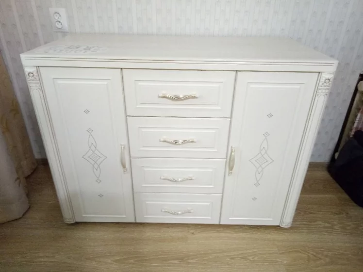 Комод с колоннами Венеция 32.34 Сосна Астрид Ваниль_1