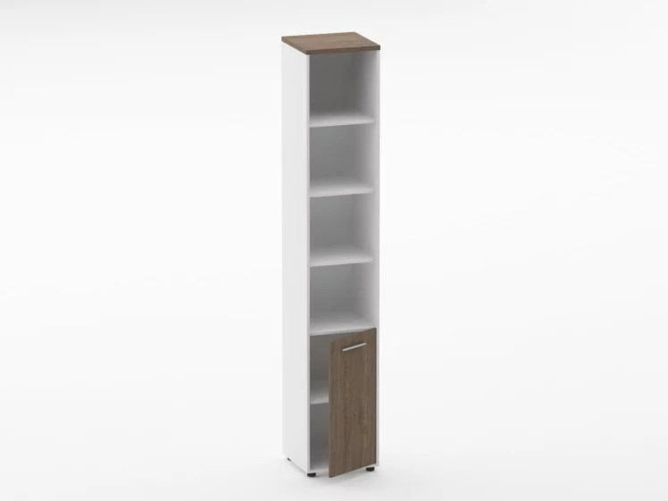 Шкаф 5 узкий верх открытый, низ глухая дверь Deka 10.23.11Пр Дуб Верцаска/Белый_1