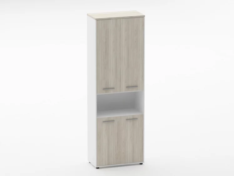 Шкаф 5 широкий закрытый, с нишей Deka 10.23.151 Дуб Сантана светлый/Белый_0