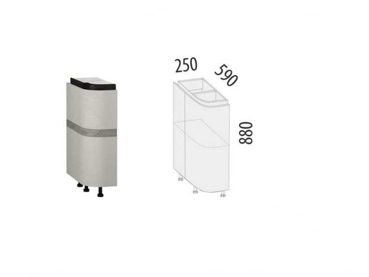 Напольный шкаф торцевой (лев) Бостон 104.65_1