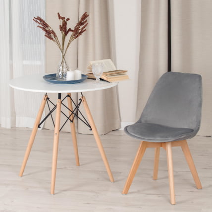 Стул TULIP SOFT (mod. 74) / 1 шт. в упаковке вельвет/дерево , 54 х 47 х 83 см , светло-серый (HLR19)/натуральный_8