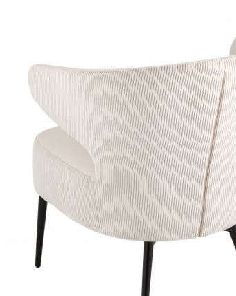 Кресло лаунж Royal Stripes велюр Молочный_6