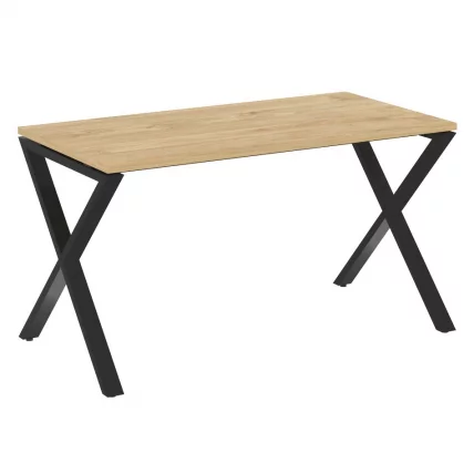 Стол рабочий LOFT VR.L-SRX-3.7 Металл черный Тиквуд светлый_0