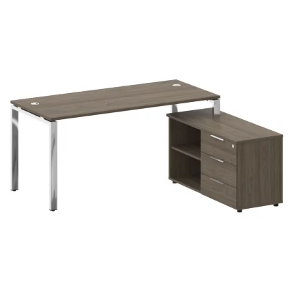 Стол рабочий руководителя с опорной тумбой METAL SYSTEM DIRECT БГ.СРТ-4.7 Пр Вяз Благородный_0