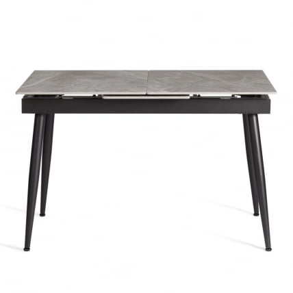 Стол обеденный Balmoral / Балморал столешница керамика (глянцевая) / опоры металл, серый/черный, (120+40)х80х75 см_1