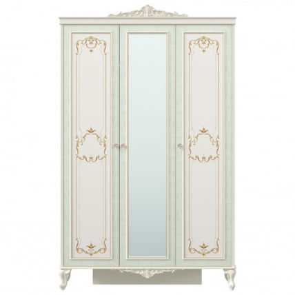 Шкаф трехстворчатый с зеркалом Луиза ЛД 665.074.000 Алебастр_1
