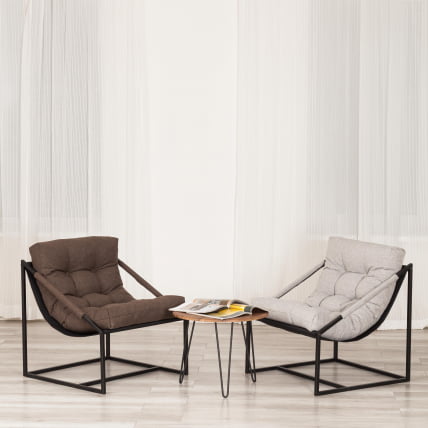 Кресло Charli / Чарли без подлокотника рогожка, коричневый, 3М7-147, 70х70х84 см_19