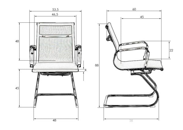 Офисное кресло для посетителей ДОБРИН CОДЙ МЕСХ (бежевый (22039)) 2 шт / DOBRIN CODY MESH_9