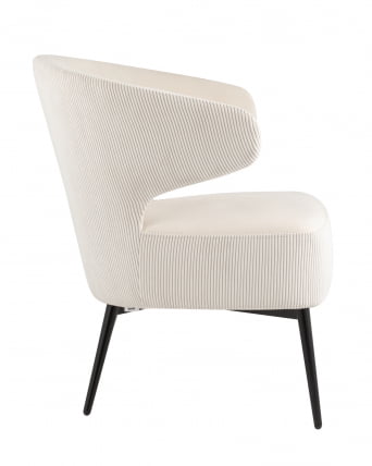 Кресло лаунж Royal Stripes велюр Молочный_3