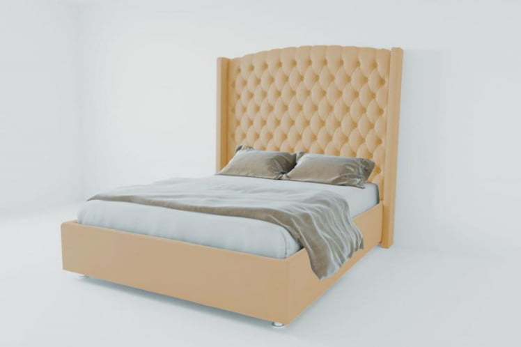 Мягкая интерьерная кровать "Берлин Люкс" без основания Материал фасада: Искусственная кожа; Спальное место: 800х2000 мм; Цвет фасада: Бежевый; Цвет корпуса: Бежевый _0